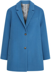 blue coat isolated on transparent or white background, png, mockup