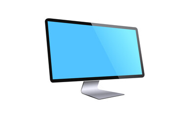Wall Mural - computer monitor blue screen realistic device isolated vector illustration