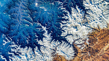 Wall Mural - tri-color landscape. digital enhancement. elements by nasa