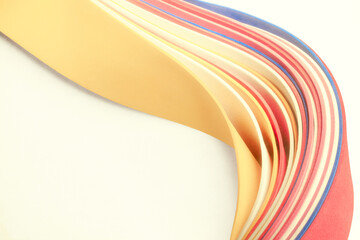 Wall Mural - Colorful wavy shapes isolated on white, abstract background