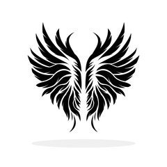 Wall Mural - wings icon. black icon of wings on white background. wings logo design. vector illustration