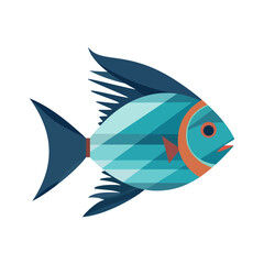 Wall Mural - Fish sign. Color fish icon on white background. Abstract fish icon. Vector illustration