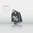 © Lysenko.A - Discount shopping tag icon in flat style. Discount percent coupon illustration on white isolated background. Shop badge business concept.