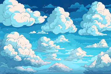 Sticker - Illustration cartoon clouds, Ai generated