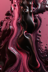 Wall Mural - a dynamic mix of black and purple forms an abstract paint texture. this design, reminiscent of a swi