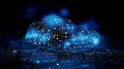 Wall Mural - Cloud computing informational technology for Cyber security , Cloud computing concept, generative AI.