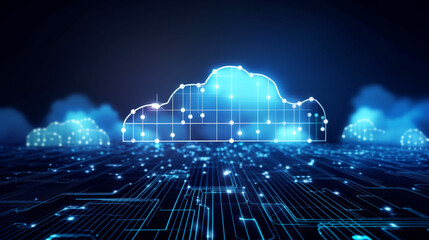 Wall Mural - Cloud computing informational technology for Cyber security , Cloud computing concept, generative AI.