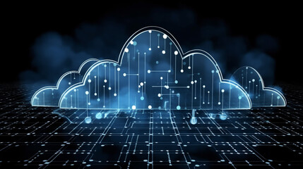 Wall Mural - Cloud computing informational technology for Cyber security , Cloud computing concept, generative AI.