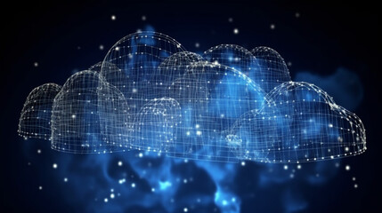 Wall Mural - Cloud computing informational technology for Cyber security , Cloud computing concept, generative AI.