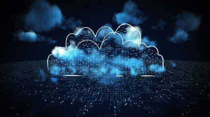 Wall Mural - Cloud computing informational technology for Cyber security , Cloud computing concept, generative AI.