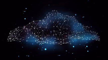 Wall Mural - Cloud computing informational technology for Cyber security , Cloud computing concept, generative AI.