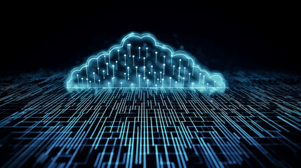 Wall Mural - Cloud computing informational technology for Cyber security , Cloud computing concept, generative AI.
