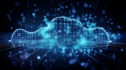 Wall Mural - Cloud computing informational technology for Cyber security , Cloud computing concept, generative AI.