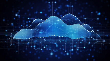 Wall Mural - Cloud computing informational technology for Cyber security , Cloud computing concept, generative AI.