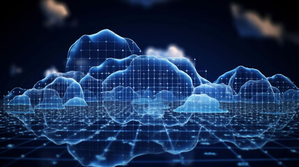 Wall Mural - Cloud computing informational technology for Cyber security , Cloud computing concept, generative AI.
