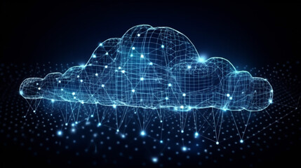 Wall Mural - Cloud computing informational technology for Cyber security , Cloud computing concept, generative AI.