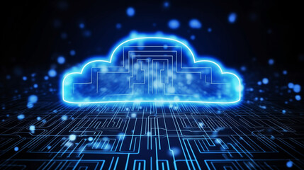 Wall Mural - Cloud computing informational technology for Cyber security , Cloud computing concept, generative AI.