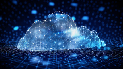 Wall Mural - Cloud computing informational technology for Cyber security , Cloud computing concept, generative AI.