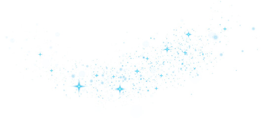 Wall Mural - blue glitter wave abstract illustration. blue stars dust trail sparkling particles isolated on trans