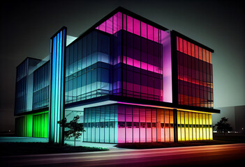 Poster - An artistic rendering of a data center with a futuristic and sleek design,  Generative AI technology.