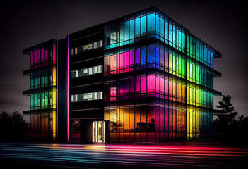 Aufkleber - An artistic rendering of a data center with a futuristic and sleek design,  Generative AI technology.