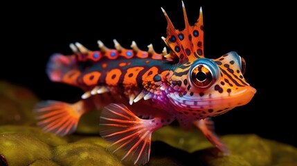 Mandarin dragonet in the wild. Generative AI