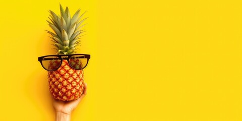 pineapple with sunglasses with Generative AI