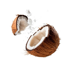 Canvas Print - coconut isolated on white. Generative AI