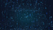 © watchara tongnoi - data technology background, code hexagon digital grid line rise up, dark blue, big data concept