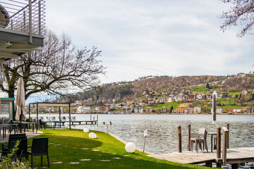 Wall Mural - View from Baselga di Pine on Lake Serraia, Trentino Alto Adige, Italy