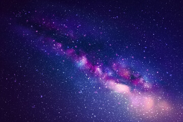 Sticker - milky way, stars and nebula. night starry sky. space vector background