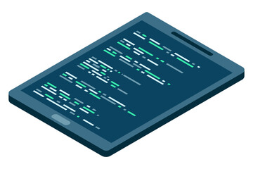 Wall Mural - isometric tablet. simple flat isometric tablet. tablet device isometric technology. vector illustrat
