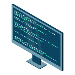 Wall Mural - Isometric monitor. Computer monitor isometric desktop. Modern monitor. Vector illustration