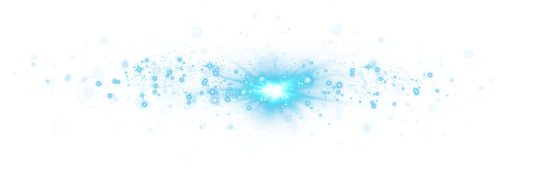 Wall Mural - Blue star and sparks isolated on transparent background. Flares and sunbursts. Glowing light effects. PNG.