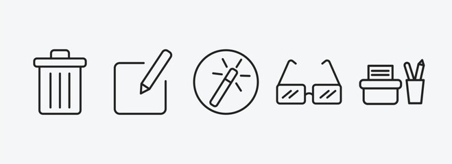 Wall Mural - user interface outline icons set. user interface icons such as delete button, edit button, magic wan