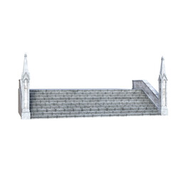 3d rendering illustration castle vintage gothic stone stairs isolated
