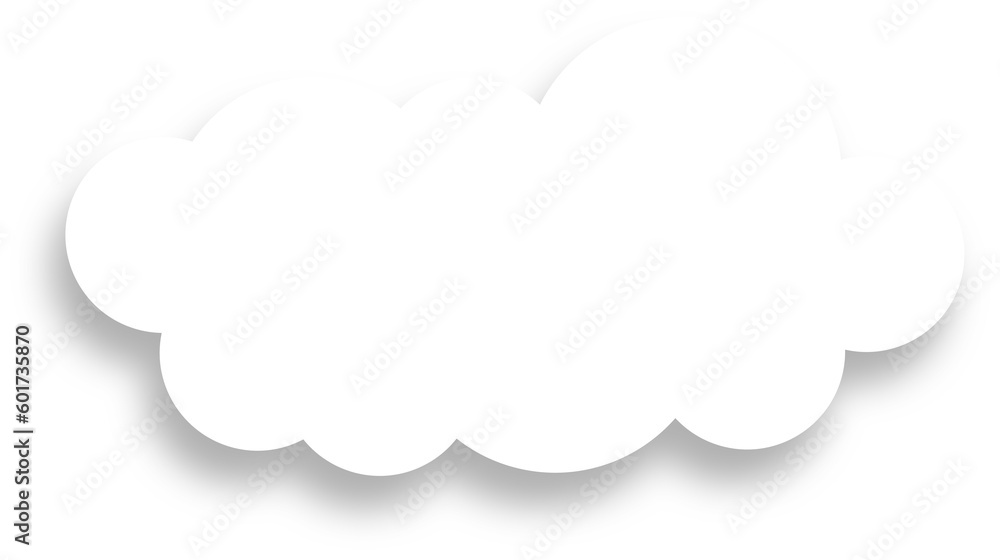White Cloud with Shadow Design Element Stock Illustration | Adobe Stock