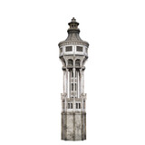 3d rendering illustration castle medieval tower architecture isolated