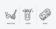 cleaning outline icons set. cleaning icons such as broom cleanin, shampoo, sponges vector. can be used web and mobile.