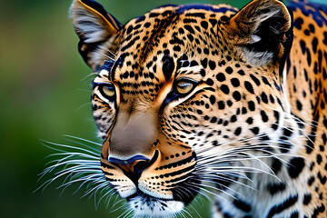 Wall Mural - Generative AI image of the leopard, one of animal that has been listed under the endangered species.