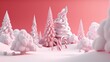 クリスマスと新年の背景。 クリスマス松モミの緑豊かな木冬景色の巨大なキャンディケイン。明るい冬の休日の組成物。 グリーティング カード、バナー、ポスター クリスマス要素AI