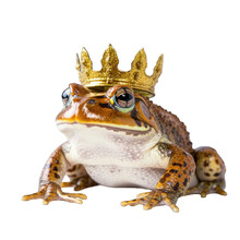 Frog Prince Crown Pattern Print Dress