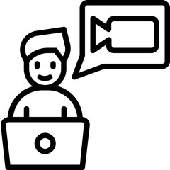 Sticker - video calling line icon