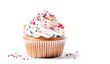 AI generative. Birthday cupcake  on white background