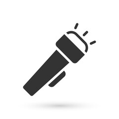 Grey Flashlight icon isolated on white background. Vector