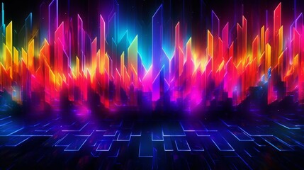 Wall Mural - abstract neon lights for background. generative ai