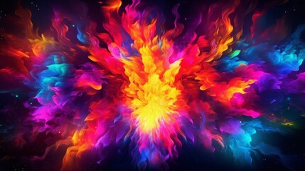 Wall Mural - abstract neon lights for background. generative ai