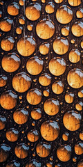 Wall Mural - rain droplets on a flat surface texture . Generative AI