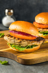 Canvas Print - Homemade Healthy Grilled Chicken Breast Sandwich