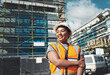 © A. Frank/peopleimages.com - Engineer, construction and a black woman thinking outdoor at building site for development and architecture. Female contractor happy for project management, engineering and equal opportunity in city